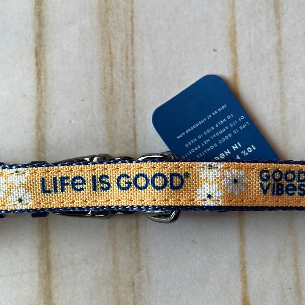 Life is Good Daisy Dog Collar- Baja Yellow